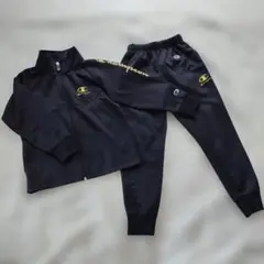 Champion ジャージセット 黒 ゴールドライン　120