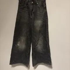 Asapmode ワイドデニムパンツ ブラック