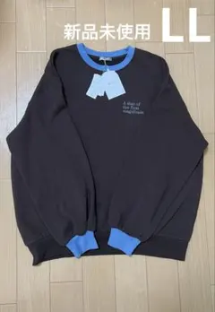 新品 しまむら 田中里奈 mysa 裏起毛 配色トレーナー ブルー ブラウン