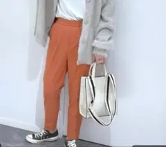 【GLOBAL WORK】ウツクシルエットテーパードパンツ　オレンジ