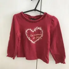 長袖カットソー 赤　バックシャン