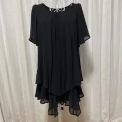 mysty woman 半袖 チュニック シフォン M 黒