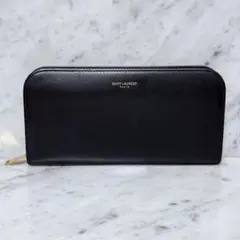 SAINT LAURENT ブラック 長財布 ラウンドファスナー 本革 黒 金