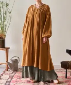 チャイハネ Amina アミナ ノマべピンタックワンピース ロングワンピース