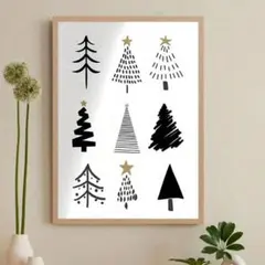 ポスター　インテリア　モノトーンツリー 3045 　キャンバスアート