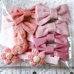 ハンドメイド kidsヘアピン ピンク ベビー キッズ 女の子 リボン