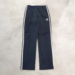 adidas アディダス トラックパンツ 古着 ロゴ 刺繍 L 紺 16603