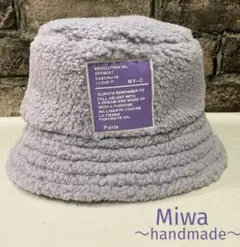 バケットハット　秋冬　可愛いタグ付き　ハンドメイド