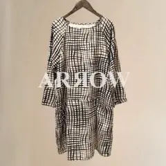 ARROW チェックパターンワンピース M a.r.w ポケット付き 楽 アロー