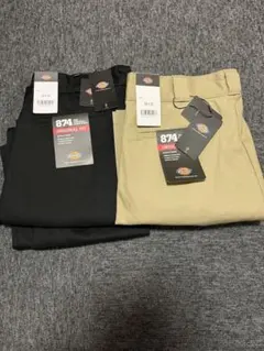 ディッキーズ874 ワークパンツ ブラック ベージュ 2色セット　w38