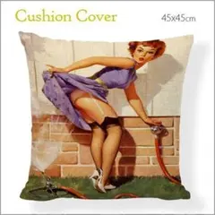 cc-0219　クッションカバー　ガードル　ピンナップ・ガール　セクシー　レトロ