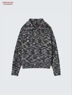 ★美品★ コトニエ　ユニクロ　ウールブークレーハーフジップセーター　(M)