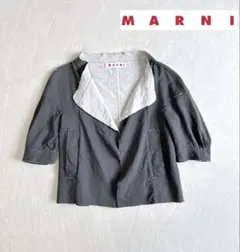 MARNI マルニ　切りっぱなし　ジャケット　カーディガン　ショート丈　麻混のサムネイル