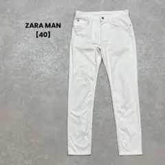 【ZARA MAN】デニムパンツ　白　EUR40 シンプル　L相当　カジュアル