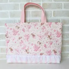 ゆめかわ♡マーメイド柄ピンク レッスンバック　手さげバッグのサムネイル