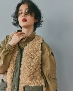 新品nikonand. ニコアンド　アソートファーベスト　ベージュM