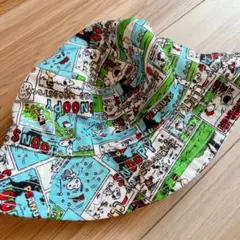 美品　スヌーピー　コミック柄　キッズ　ベビー　バケットハット　バケハ