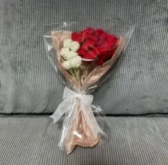 【即購入可】編み物　枯れない花束　毛糸のお花　カーネーション　母の日