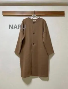 完売♡NORC ウールメルトン ノーカラーリバーコート マキシ丈 ダブル
