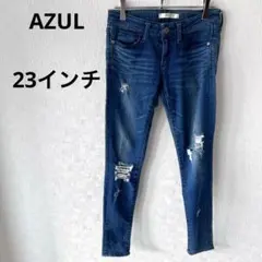 アズール ダメージ加工スキニージーンズ　23inc デニム　ストレッチデニム