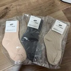 新品未使用子供靴下ベビー3足セット無地春夏秋冬用12-14cmクルー丈ソックス