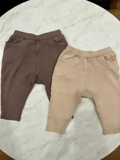 futafuta パンツ　２枚セット　ベージュ&ブラウンサイズ80