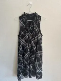 ノースリーブチェック柄ワンピース 9AR