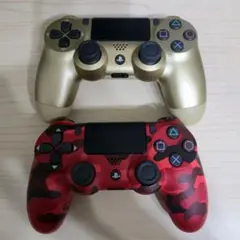 【ジャンク品】DUALSHOCK 4 コントローラー ゴールド・レッド迷彩セット