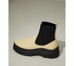 BLACK BY MOUSSY サイドゴアブーツ 厚底 ベージュ 23cm