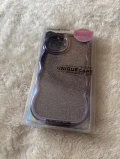 新品未使用 iPhone15 ケース パープル キラキラ メッキ