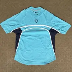00s NIKE ナイキ ゲームシャツ　センターロゴ 水色 Y2K