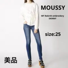 美品✨ MOUSSY WF Rebirth embroidery スキニー 25のサムネイル