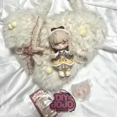DIYJOJO ファー素材 ハート型ショルダーバッグ ベージュ