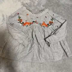 next グレー刺繍ワンピース 12-18ヶ月