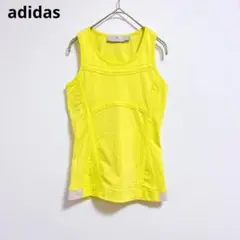 【アディダス】タンクトップ　トレーニングウェア　ストレッチ　蛍光　イエロー