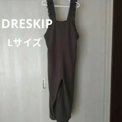 DRESKIPフリルショルダーサロペットLサイズグレー