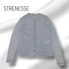 STRENESSE バージンウール100 カーディガン グレークルーネック出勤Mのサムネイル