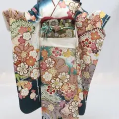 ◆振袖単品161.5cm◆ヴィンテージ正絹水色成人式前撮り辻が花柄撮影M17Z ◇振袖単品161.5cm◇ヴィンテージ正絹水色成人式前撮り辻が花柄撮影