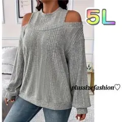 《新品 5Ｌ》長袖重ね着風カットソー/黒/大きいサイズレディース