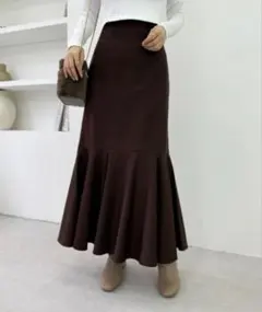 【新品未使用】後ろレースアップマーメイドスカート　ブラウン　ナイスクラップ