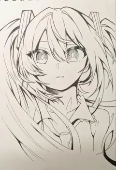 オリジナル イラスト アナログ 初音ミク