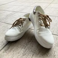 ホワイト×ブラウン ローカットスニーカー メンズ カジュアル