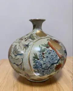 吉田屋風麦文・九谷焼】山上竹凰作 九谷焼ボトルサントリーウイスキー