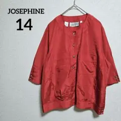 JOSEPHINE 【14】 五分袖　シャツジャケット風　トップス　レッド