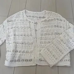GU レース　トップス　アウター　カーディガン　ホワイト　Mサイズ