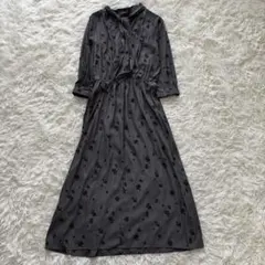 UNTITLED✨新品タグ　洗えるボウタイロングワンピース　花柄　春