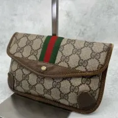 GUCCI グッチ ポーチ レザー GGスプリーム シェリーライン 金具 希少