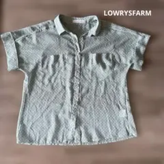LOWRYSFARM ミントグリーンドットブラウス M 未使用 チョーカーおまけ