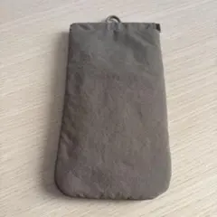 無印良品MUJIリンクルナイロン片手で開くフラットポーチMグレー