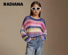 RADIANA マルチカラー ボーダー ニット セーター